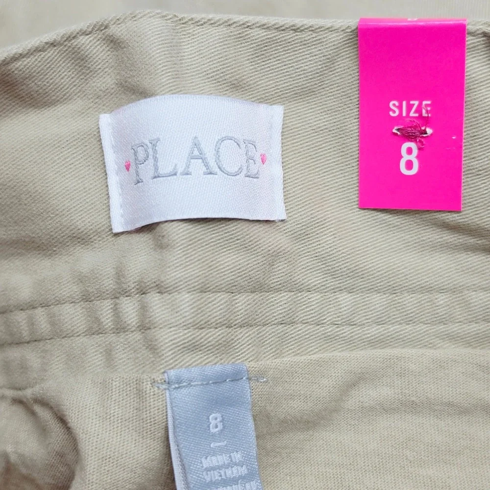 The Children's Place Girls School Uniform Set 3 Blue Polos & Khaki Skort Size 8